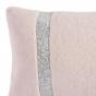 Platinum Seville Blush Faux Fur With Sequin Stripe Decorator Cushion | 30x50 | Blush